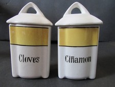 Antyk vintage niemiecka porcelana GM Thurnauer Słoiki na przyprawy Z/LIds Goździki Cynamon
