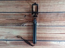 Inland Wired Selfie Stick Handheld Monopod with 3.5mm Jack Shutter Button Black