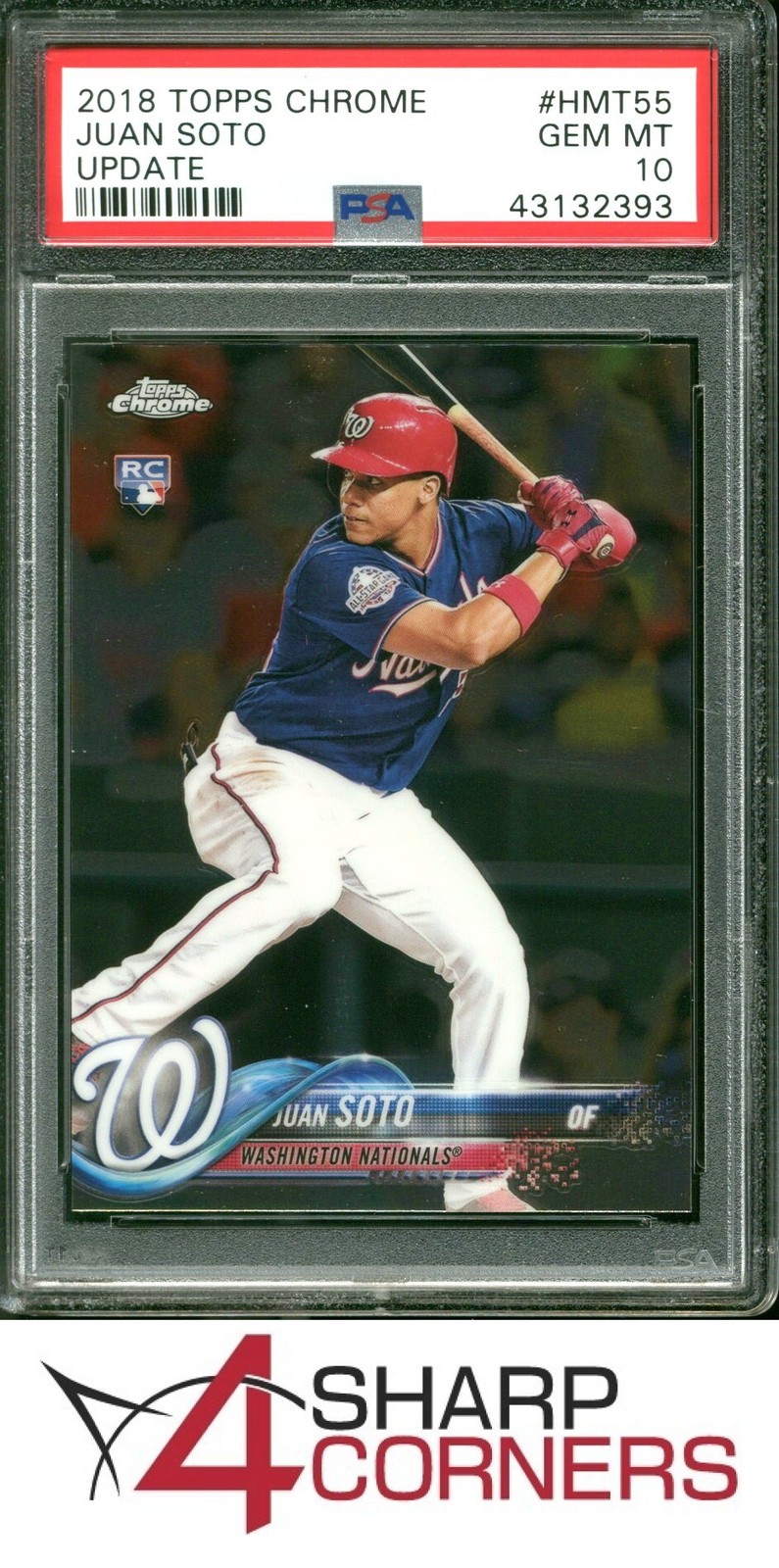 2018 TOPPS CHROME UPDATE #HMT55 JUAN SOTO RC NATIONALS PSA 10 view 1