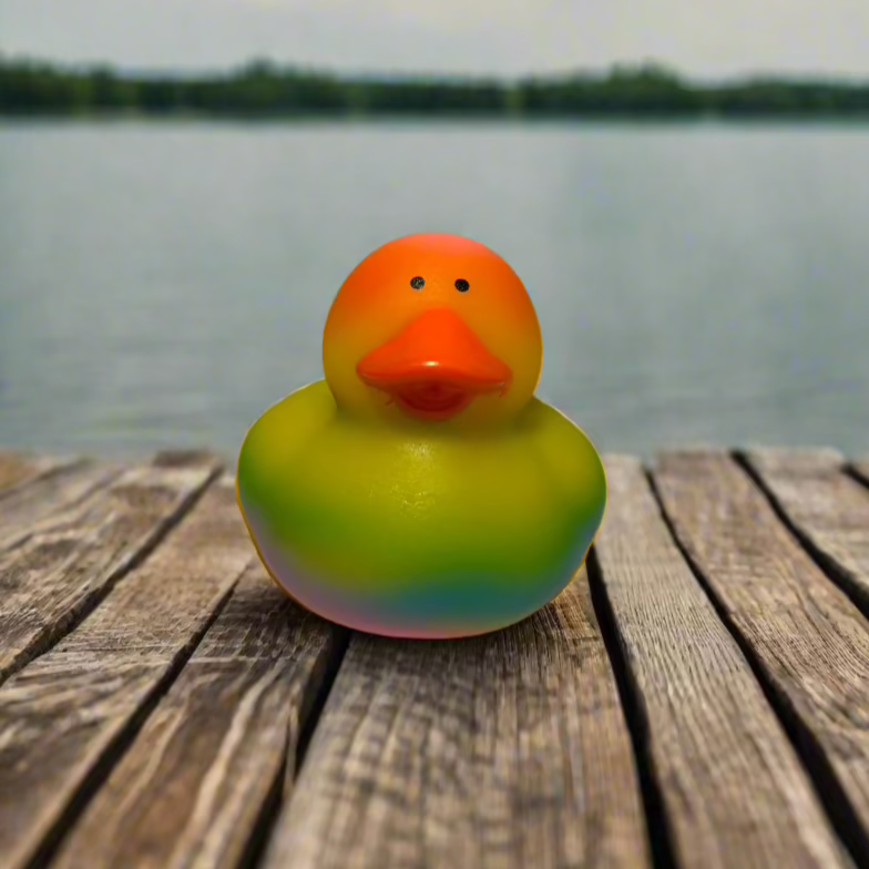 Colorful Rainbow Rubber Duck Bath Toy