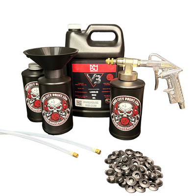 NHOU V3 Black Pro Undercoating Gun & Threaded Funnel - 2 Wand Kit (3 Qts)