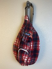 Borsa a tracolla KAVU Rope Sling Bufalo Plaid Rosso Nero da viaggio **Vedi descrizione