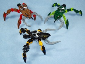 Lego Bionicle VISORAK (8742 ~ 8747) Makuta Rahi Spiders in Canisters + Manuals