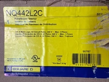 NEW  NQ442L2C Square D PanelBoard Interior 225A Main Lug 42 Circuit 240v 3Phase