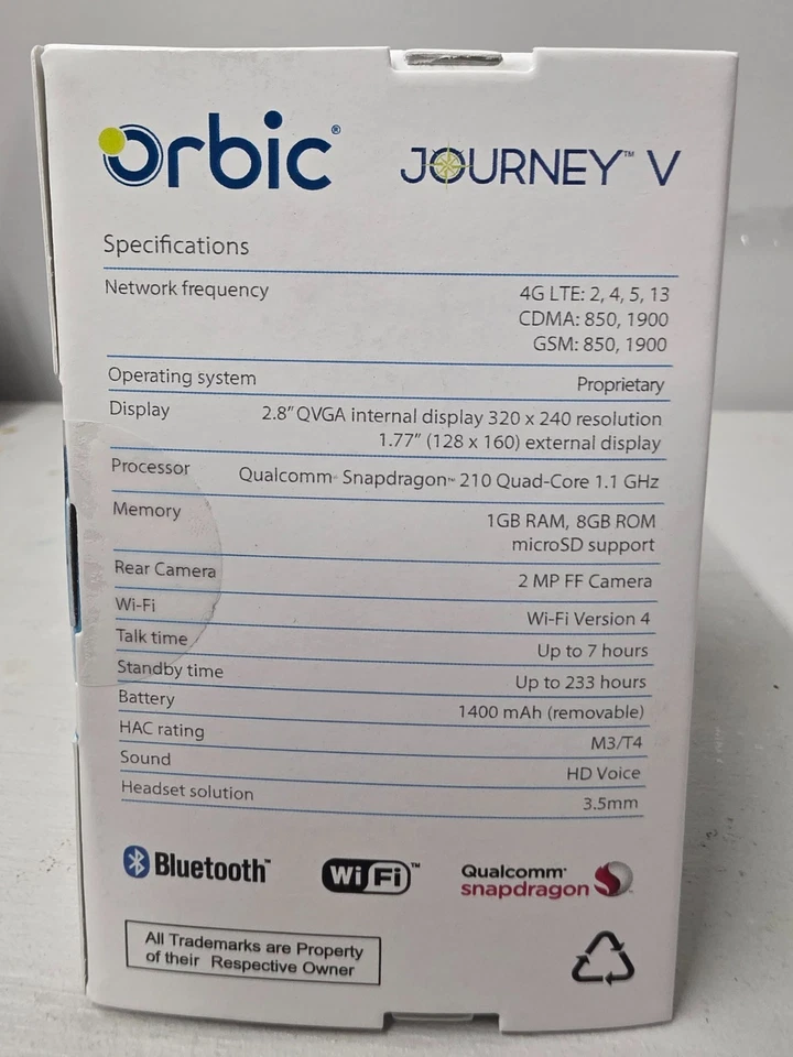 Orbic Journey V - 8 GB - Black (Unlocked Spectrum) - Image 4 of 4
