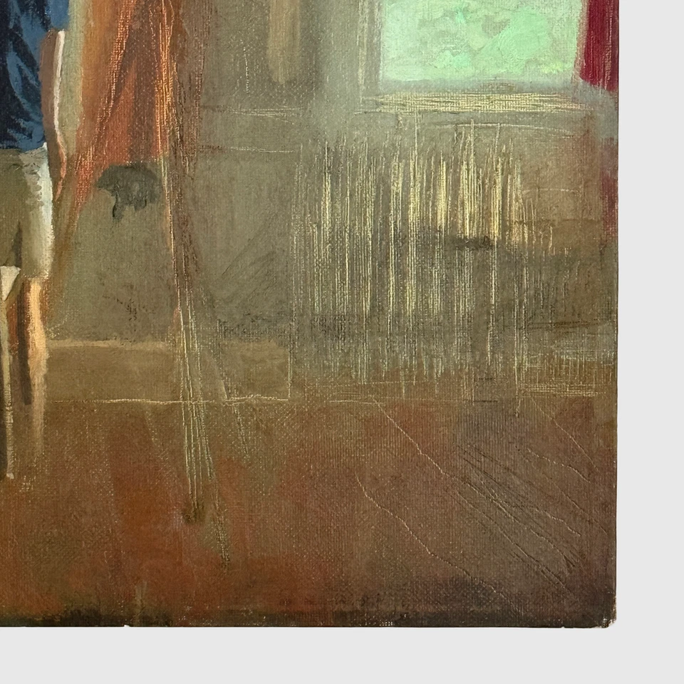 Autorretrato expresionista vintage de Jimmy Bellew, firmado (óleo sobre lienzo) Foto 3 de 4