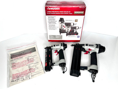 Husky 2-Piece Pneumatic Finish Nailer Kit DPBR50 DPP123 18GA 23GA