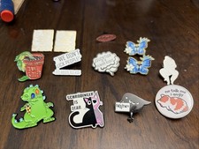 13 HAT AND JACKET PINS assorted new jackets hats backpack purse shirt lapels