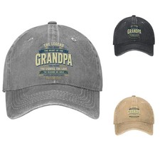 Grandpa Legend Hero Quote Baseball Cap Adjustable Cotton Dad Hat