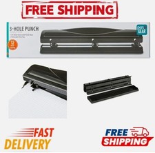 Pen Gear 3-Hole Punch, 12 Sheet Capacity, Black