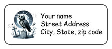 30 Halloween personalized return address labels stickers tags Raven