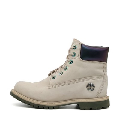 Timberland Damen A22YU Stiefel Beige Leder Knöchelhoch Premium Boots EU 38.5