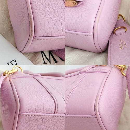 Mulberry Mini Bayswater Lilac Blossom Heavy Grain Leather Top Handle Bag Used - Picture 20 of 20