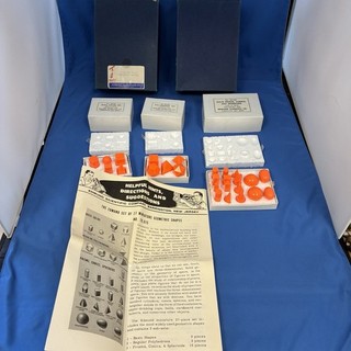 VINTAGE EDMUND SCIENTIFIC CO GEOMETRIC SHAPES No. 70 615 ORIGINAL BOXES MANUAL