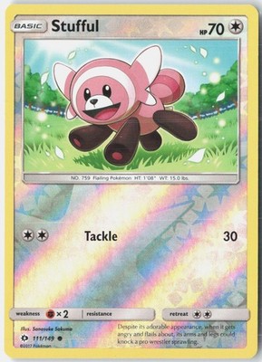 Stufful 111/149 Common SM Base Set Pokemon Reverse Holo Near Mint