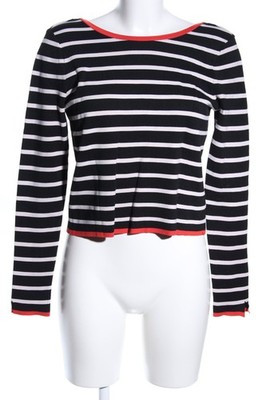 ZARA KNIT Strickpullover Damen Pullover Gr. DE 38 schwarz-weiß-rot Casual-Look