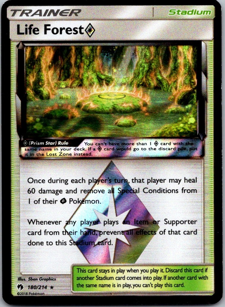Life Forest Prism Star Prism Rare SM - Lost Thunder 180/214 NM