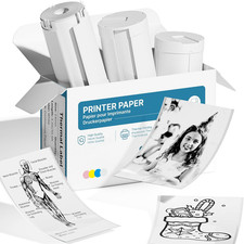 Genuine Self-Adhesive Thermal Printer Stickers, 54Mmx3.2M Sticker Paper, Compati