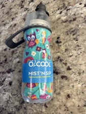 Sports Water Bottle  by O2COOL Mist N Sip MISTING 2-in-1, 12 Ounces owls