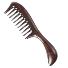 Handmade Black Sandalwood Hair Combs - Anti-Static Scented Wood Comb for Natural