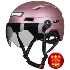 ILM L+XL Size Pink Bike Cycling Helmet Adult USB Rechargeable Front and Back LED