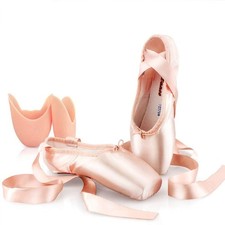 Satin Pointe Shoes for Girls and Ladies Professional Ballet Dance Shoes with ...