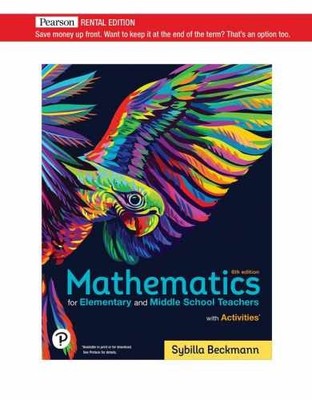 Mathematics for Elementary and Middle - Paperback, by Sybilla Beckmann - Good