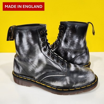  Dr. Martens Doc England MIE Rare 90's Vintage Black Rub-Off Boots UK8 US9 
