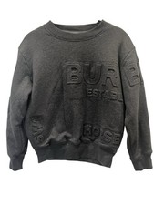 Boys Burberry Alven Horseferry Embossed Charcoal Gray Sweatshirt Size 10
