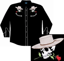 Skulls Guns and Roses Western Shirt, Benny's