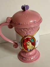 Little Mermaid Princess Ariel Plastic Cup with Flip Lid Pink Disney On Ice Mug