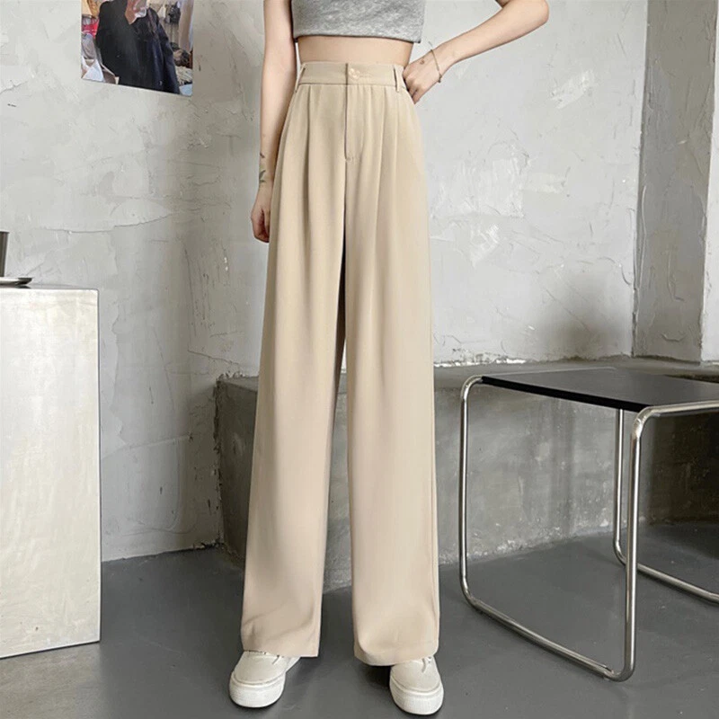 High waisted casual trousers sale