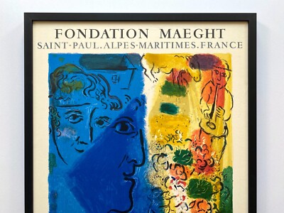 MARC CHAGALL RARE 1967 MOURLOT LITHOGRAPH PRINT FRAMED FRENCH