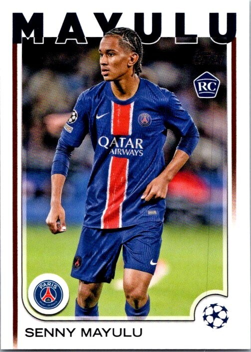 2024-25 Topps UEFA Senny Mayulu Rookie Card RC Paris Saint Germain