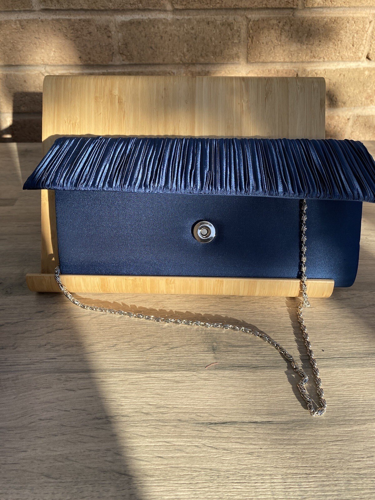 John Lewis Petrol Blue Medium Rectangular Satin F… - image 13