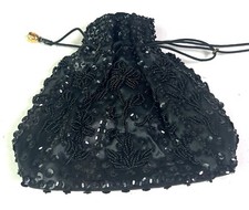 Vintage Black Sequin Evening Cocktail Bag Purse Hong Kong