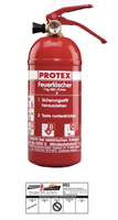 Protex FeuerlöScher Pde 1 Ga Auto, 1 Kg, Manometer Mit Kfz-Halterung U. Plakette
