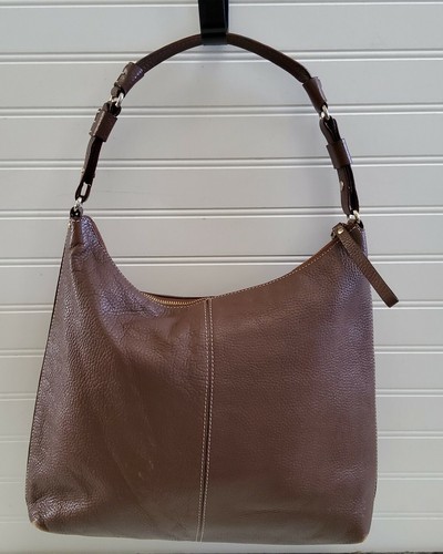 Kate Spade New York Pebbled Leather Hobo Shoulder Handbag Purse Brown - Picture 4 of 12