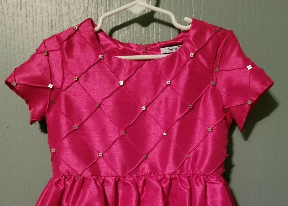 HEARTSTRINGS - Hot Pink Satin Sequined Dress Size 4   NWOT    *KT16 - Image 2 of 4
