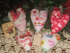 Valentine Decor 5 Assorted Hearts Bowl Fillers Wreath Accents Handmade Gift