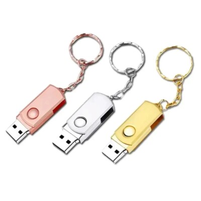 Keyring Metal Swivel USB Memory Stick 2.0 3.0 Flash Drive 64 32 16 8 4 1 GB 128M