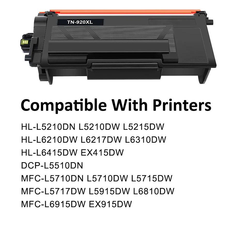 TN920XL XXL XXXL Fits for Brother TN920 Toner HL-L5210DW L6210DW MFC-L5715DW lot - Image 3 of 4