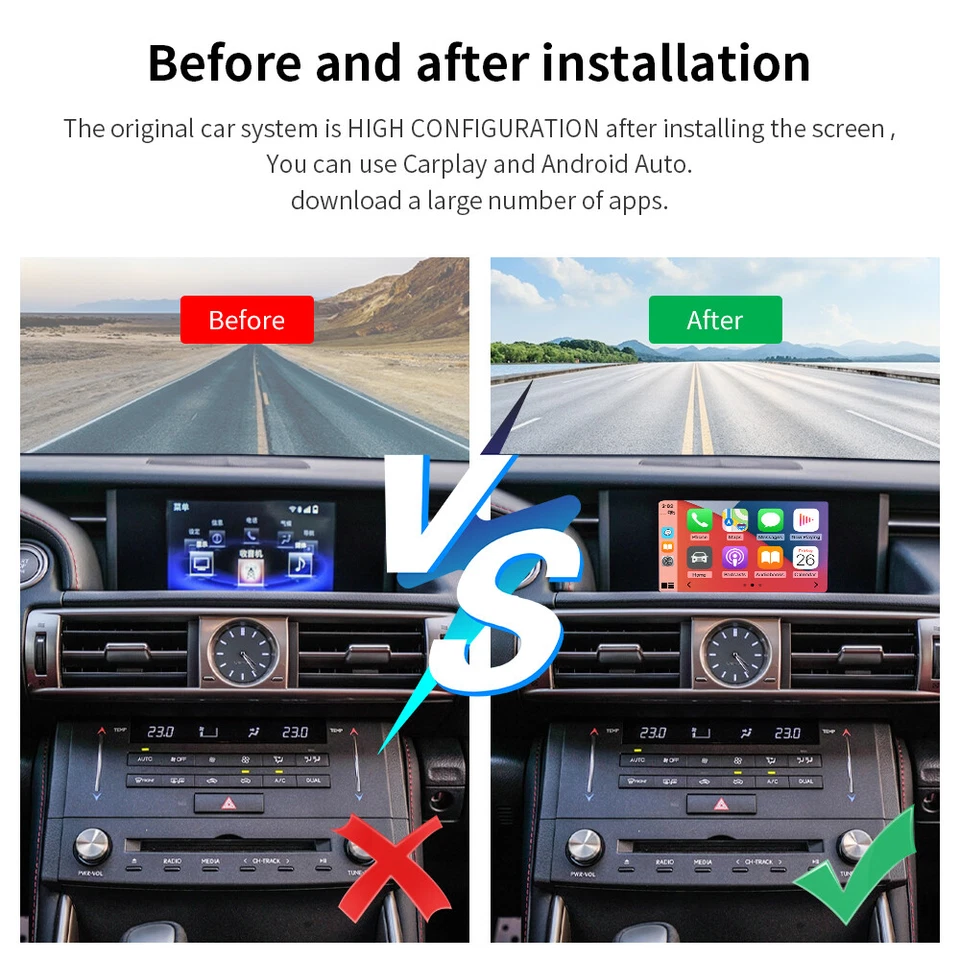 Road Top Wireless Carplay Retrofit Kit Decoder For Lexus NX RX ES GS RC LS LX IS - Изображение 4 из 4