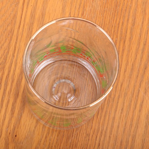 Libbey Christmas Holiday Holly Berries Tumbler Glass Arby's Gold Rim - Picture 5 of 6