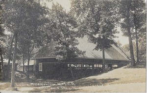 Real Photo.Postcard-Williams Bay, Wisconsin -Lewis Auditorium YMCA Pre 1920