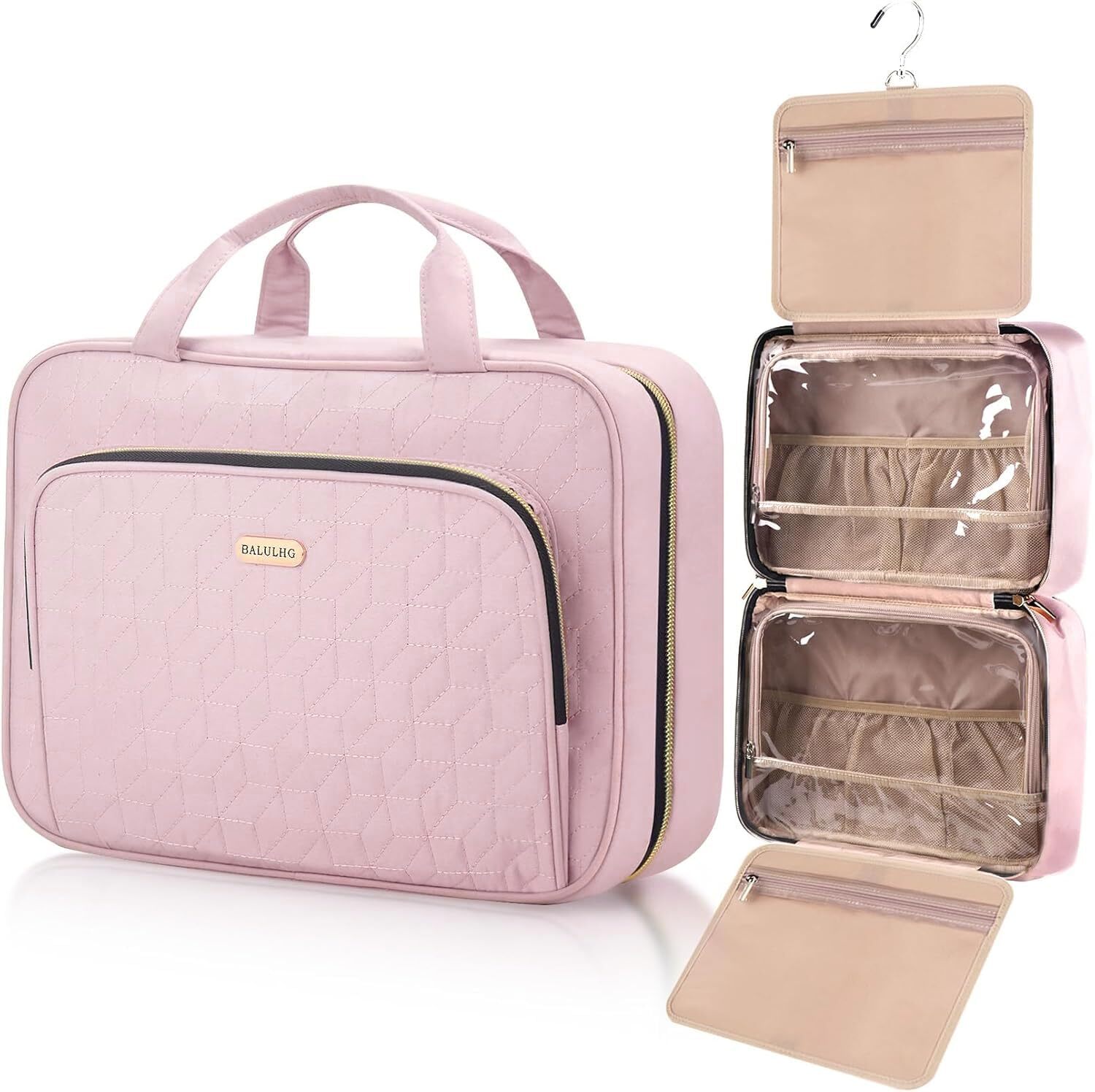 Hanging Hook Toiletry Bag for Makeup and Cosmetics Space-Saving Travel Organizer-image