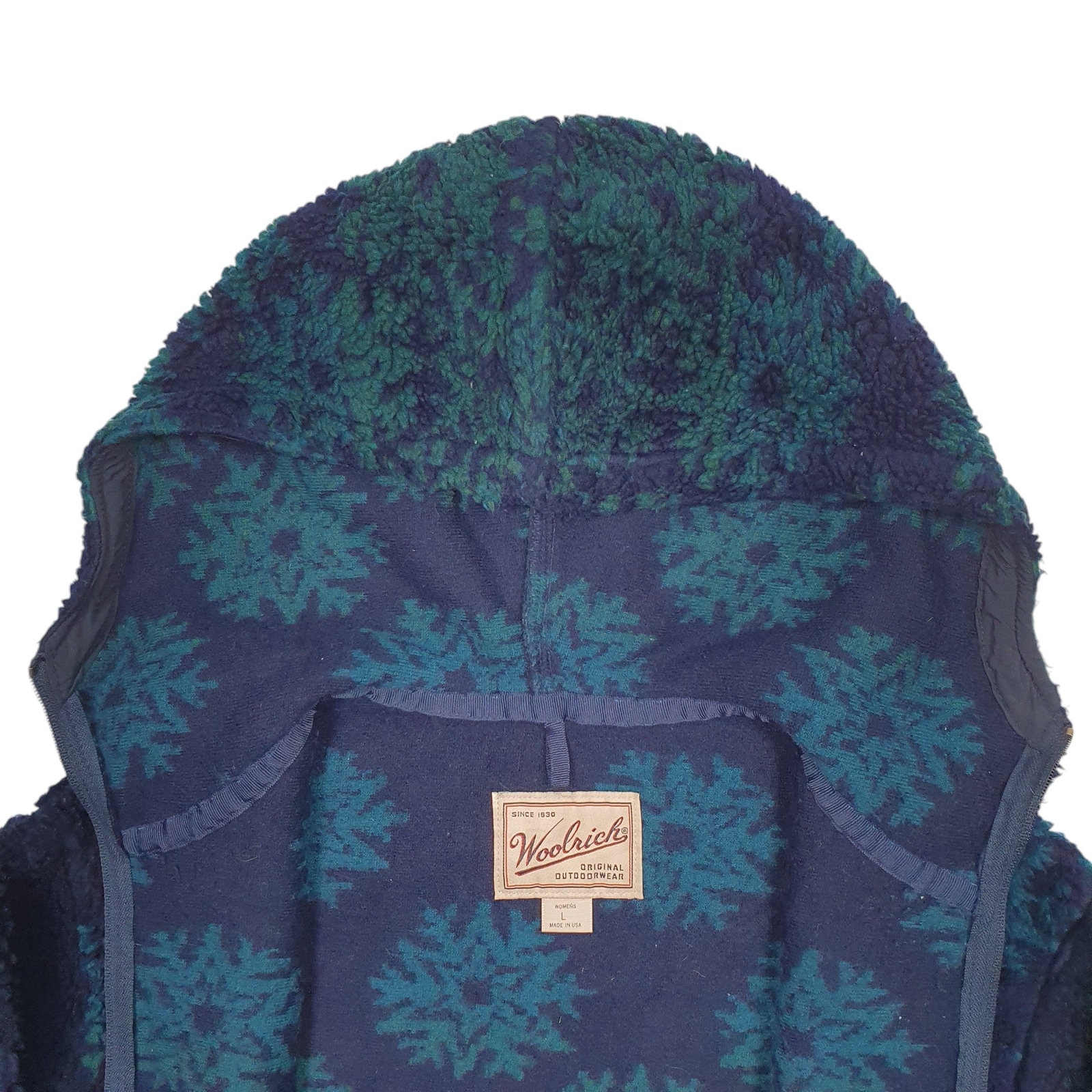 WOOLRICH Full Zip Pattern Design Fleece Jumper Womens L image 3