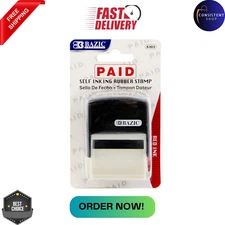 BAZIC Paid Self Inking Rubber Stamp (Red Ink), Stamp Impression Size 1.41" X 0.4