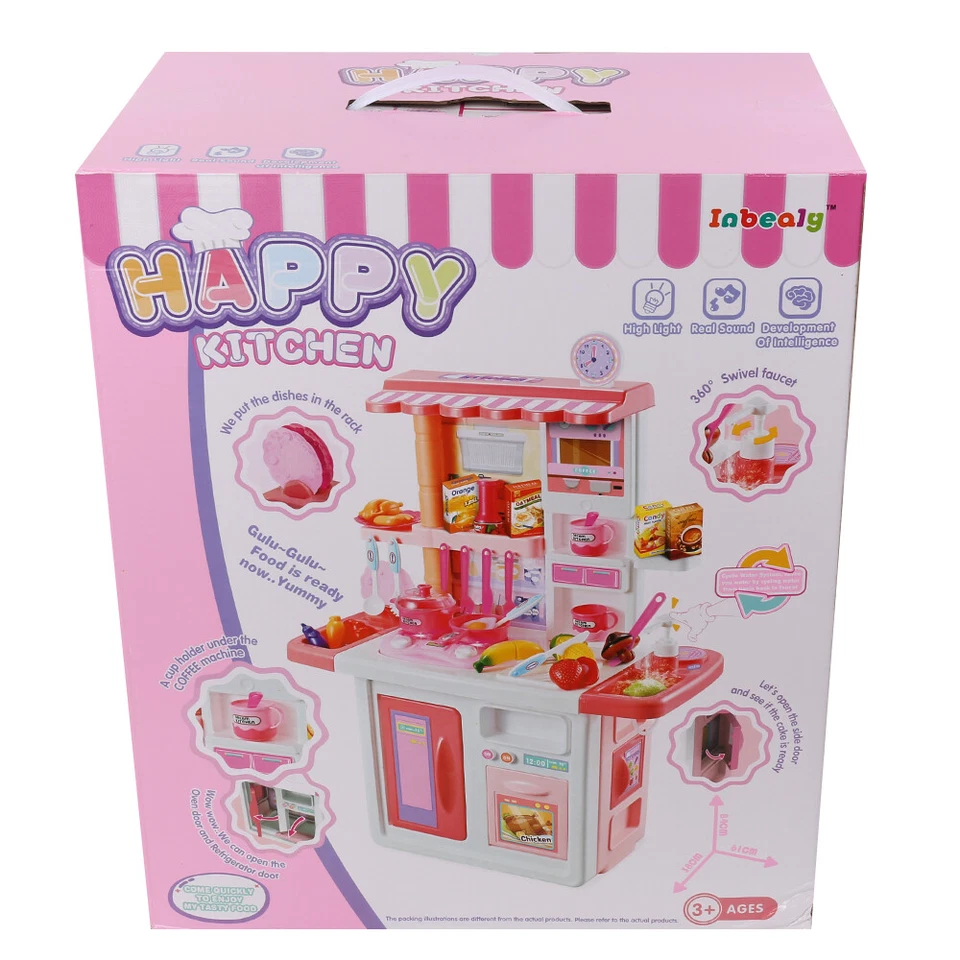 Детский набор игрушек для кухни ребенка ясельного возраста рождественский подарок освещение звук раковина открытые двери - Изображение 2 из 4