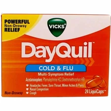 Vicks DayQuil Cold & Flu Multi-Symptom Relief - 16 LiquiCaps exp: 04/25